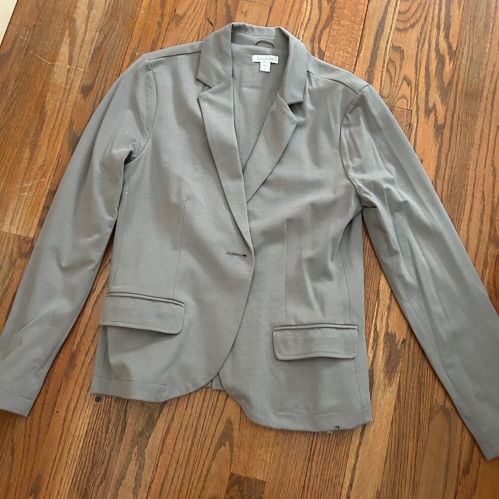 Garnet Hill Gray Knit Blazer, Size 10 NWT